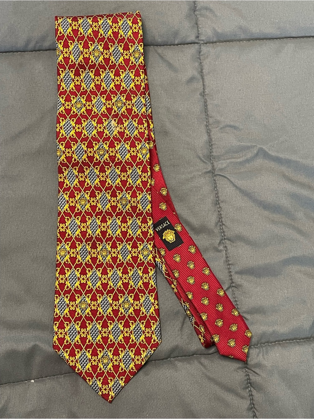 Vintage Gianni Versace Medusa Head Baroque Silk Neck Tie - Made in Italy 1990s